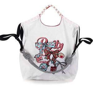 Guan&Ball Lady Tote Bag, a butterfly embroidered patterned nylon bag